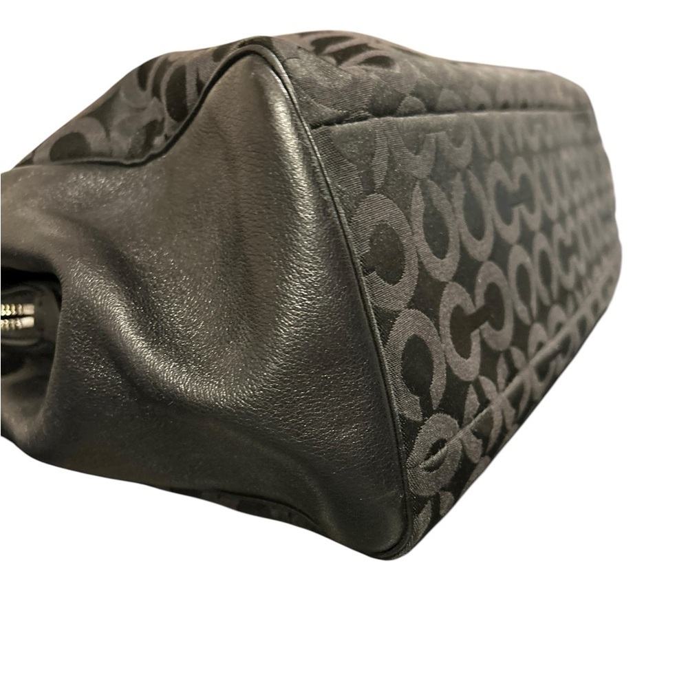 COACH Madison Kimberly Carryall Black Signature Canvas Leather Silver VGC - Picture 7 of 13